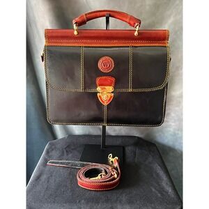 Wolf Thailand Leather Briefcase Satchel Bag Top Handle Crossbody Strap